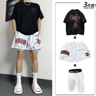American Street Wear Sports Pants Fake Two-Piece Sports Basketball Training Loose Pure Cotton Short-