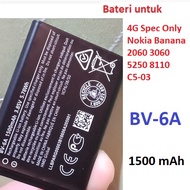 BV-6A Nokia 4G Spec 2720 flip Banana 2060 3060 5250 8110 C5-03 1500mAh Battery bateri batery 1500 MA