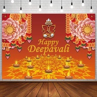 Happy Deepavali Photography Backdrop Indian Festival Burning Light Deevali Pooja Background Outdoor Home Decor Happy Diwali Party Decorations Banner Photo Shoot Props