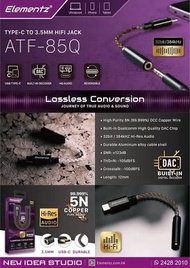 （100% New) Elementz USB-C to 3.5mm DAC高音質解碼耳擴線 (ATF-85Q)