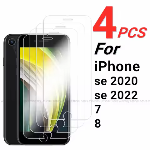 2/4PCS For iPhone SE 2020 Screen Protector Tempered Glass For iPhone SE 2020 2022 7 8 Full Glue Scre