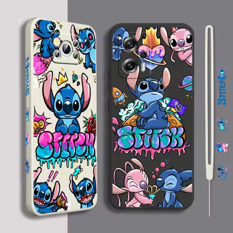 Stitch Anime Cute Art For Xiaomi POCO X5 M5 C40 M4 X4 F4 C40 X3 NFC F3 GT M4 M3 M2 Pro 4G 5G Liquid 