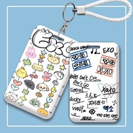 EXO cartoon graffiti creative Card Holder bus Card Slide Employee ID Holder Access Control Card ID C