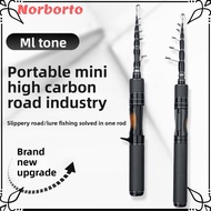 NORBORTO Lure Rod, Solid Tip 1.5m Length Telescopic Fishing Rod, Telescopic Carbon Handle Ultralight