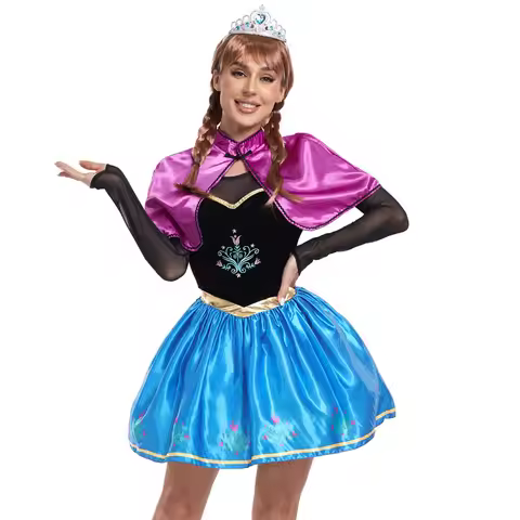 Halloween Costumes for Women Frozen Elsa Anna Princess Costume Adult Snow Queen Cosplay Carnival Par