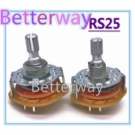2PCS RS25 Band switch 2P4T 2P5T 2P6T 3P3T 3P4T Mount Rotary Switch Selector Band Pole Position Knob 