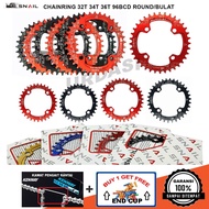 Chainring 32t 34t 36t Bcd 96 Mtb Bike Single Chainring Dekas Snail Shimano Symmetrical Narrow Wide