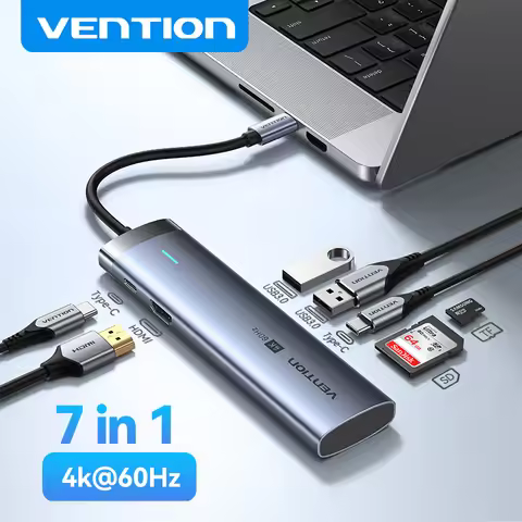 Vention USB C HUB HDMI 4K@60Hz 7 in 1 USB 3.0 5Gbps SD&TF Adapter PD 100W HUB Splitter for MacBook A