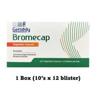 GEMEDY BROMECAP VEGETABLE CAPSULES 10'S (EXP : 11/2026) UNTUK INFLAMMASI, SAKIT TEKAK, SURUT BENGKAK