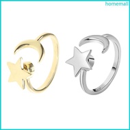 HO Gold Silver Ring Anti Anxiety Fidget Ring Anxiety Ring with Spinning Star Moon
