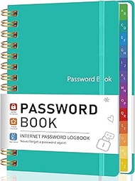 Password Keeper Book with Alphabetical Tabs for Senior, Password Book - 5.8" X 8.2", Internet Addres