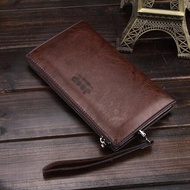 7svf Business style men's wallet PU leather men's long coin wallet wristband portable clutch bag letter zipper casual organizer walletMen Wallets