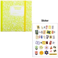 Sổ Dot Khổ Vuông 140 Trang 130gsm + Kèm Sticker Composition Collection - Crabit Notebuck 1594 - Vàng