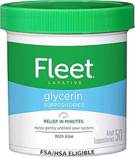 Fleet Laxative Glycerin Suppositories for Adult Constipation, Adult Laxative Jar Aloe vera, 50 Count