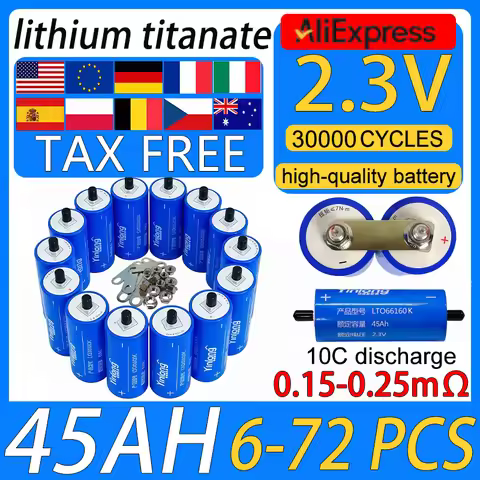 Original yinlong 2.3V 45AH LTO 66160 lithium titanate battery DIY 12V 24V solar speaker car power ch