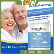 Healthy Care  Fish Oil  Omega 3 1000mg Supplement heart, brain,health 400 capsules EXP20207