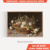 Tranh treo tường Antique Flowers Still Life Flowers Painting Vintage Wall Art Living Room Wall Art C