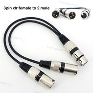 30cm 3pin XLR female to 2 male XLR Y Splitter Microphone DJ Cable Conversion 2 way 3 core  3p Male t