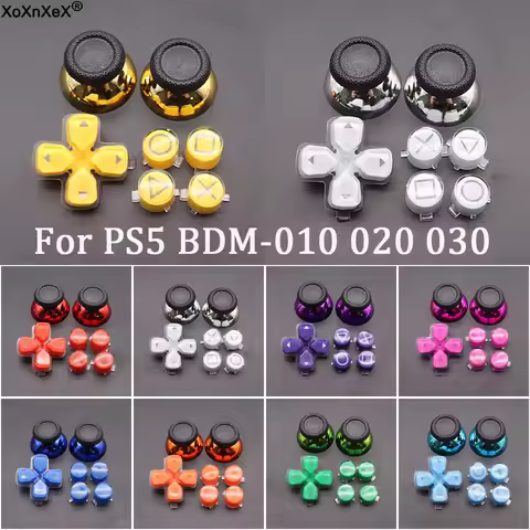 For PS5 V1 V2 V3 BDM-010 020 030 Controller Button Cross ABXY D Pad Driection Key Kit &Mushroom Cap 