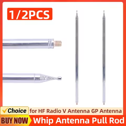 5.6M Stainless Steel Telescopic Whips DIY Telescopic Antenna Shortwave Antenna for HF Radio V Antenn