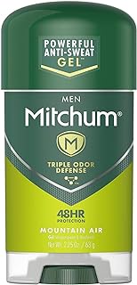 Mitchum Gel Anti-Perspirant and Deodorant for Men, Powerful Anti-Sweat Defense, Mountain Air 2.25 Oz (Pack of 6)