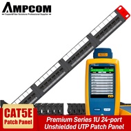 AMPCOM แผง Patchรุ่นอัพเกรด CAT5E/CAT6 24พอร์ต/48พอร์ตแผง PatchRack Mount - 1/2U 19นิ้วRJ45 Ethernet