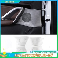 In stock-4 PCS Car Door Audio Speaker Decorative Cover Silver Trim Interior Accessories for BMW X1 U11 2023 2024
