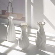 A. Reading Ceramic White Dried Flower Vase Water-raising Home Cafe Living Room Flower Arrangement De