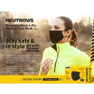 Neutrovis Premium 4-Ply Earloop Medical Face Mask (Premium Black)