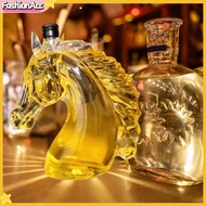 FA|  Glass Whiskey Bottle Horse Head Whiskey Bottle Whiskey Bottle Engraved Horse Head Glass Decante