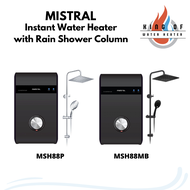 Mistral Instant Water Heater with Rain Shower Column MSH88P/MSH88MB