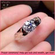 HP-S925 Sterling Silver Diamond Ring 2 Carat Moissanite Men's Ring Wedding Ring
