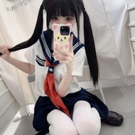 Collared Uniform Three-piece Short Sleeve Design Long Sleeve Pleated Skirt Versatile Girl Slim Fit N