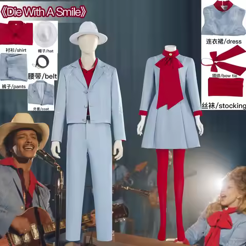 Anime 'Laughing Until the End': Lady Bruno Mars cosplay costume, Gaga blue bizarre costume, Hallowee