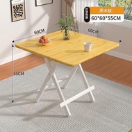 日本暢銷 - （原木紋）可折疊小桌 餐桌家用簡易桌 戶外便攜式方桌出租屋專用擺攤吃飯桌60*60*55