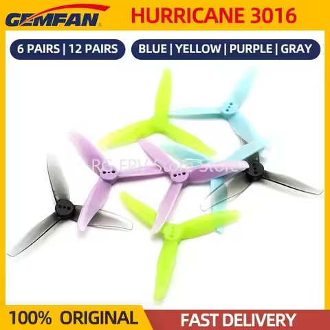 6/12 Pairs Gemfan Hurricane 3016 Propeller 3 Inch Blade 1.5mm Hole CW CCW Props FPV DarwinFPV Cinewh