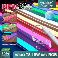 หลอดไฟสีกันน้ำ T818wแสง RGB 120cm ไฟประดับใช้ ไฟบ้าน มีปลั๊กเสียบในตัว พร้อมใช้งาน Thailand Lighting