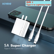 KIVEE หัวชาร์จเร็ว 18W type c iPhone แท้ ไอโฟน สายชาร์จ iPhone USB C Charger PD Fast Charger for ที่ชาร์จแบต iPhone 14 13 12 Pro Max 11 11 Pro Max XR 8 Plus