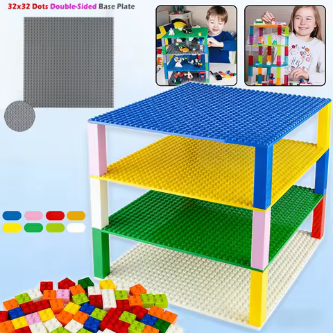 Classic Base Plates Plastic Bricks Double-sided 16*16 16*32 32X32 Dots City Blocks Baseplate DIY Par