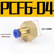 PCF 6-04 Pneumatic Fitting 6mm To Internal Thread 1/2" inch