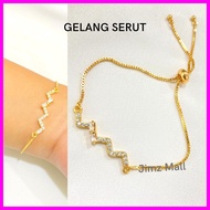 Gelang Serut Permata Lapis Emas Aksesoris Perhiasan Wanita