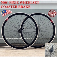 700C FIXIE Wheelset Doublewall COASTER BRAKE Rim Basikal Fixie 700 (Sepasang)