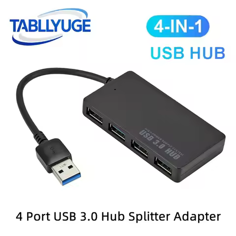 TABLLYUGE 4 Port HUB USB 3.0/2.0 HUB Multiport USB Splitter 4 Port USB HUB Adapter Expander Splitter