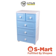 Citylife 230L 4 Tier 2+3 Storage Cabinet - Blue - G5076 - Citylong