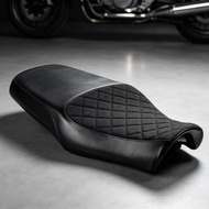 Single Seat Motorcycle Accessories Front Rear  black frosted  Leather Pillow Seat Cushion For HONDA 