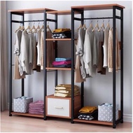 Open Clothing Wardrobe/hanging clothing storage rack/IKEA wardrobe/rak baju pakaian/rak besi hotel h