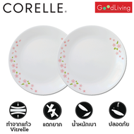 Corelle Sakura จานอาหาร จานแก้ว ขนาด 10 นิ้ว (25.5 cm.) จำนวน 2 ชิ้น [C-03-110-SR-2]