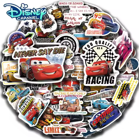 Disney 50pcs Cars Quote Stickers, Diary, Laptop, Luggage, Skateboard Cartoon Stickers, Fun and Class