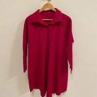 ▪️富貴選物FUGUEI▪️三宅一生主線ME 寬版摺子桃紅色襯衫外套