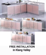 Q 10 - Stainless Steel Kitchen Cabinet / Stainless Steel Kitchen Cabinet With Basin / Stainless Steel Kitchen Cabinet For Induction Cooker / Modern Kitchen Cabinet / Almari Dapur / Kabinet Dapur Stainless Steel (TWL KC)